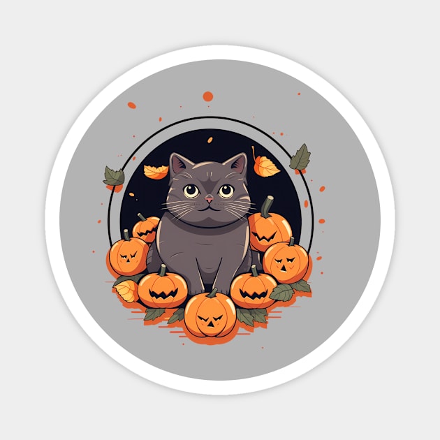 British Shorthair Cat Halloween, Cat Lover Magnet by dukito